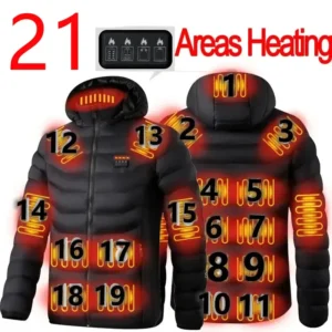 21 Areas Heated Jacket Women s Warm Vest USB Men s Heating Jacket Heated Vests Coat